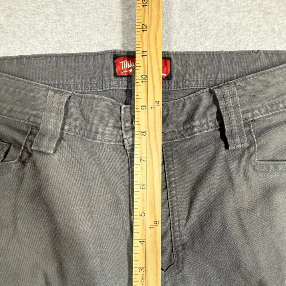 Milwaukee M650 Work Pant Mens 34x30 Gray Utility Carpenter Canvas Trousers